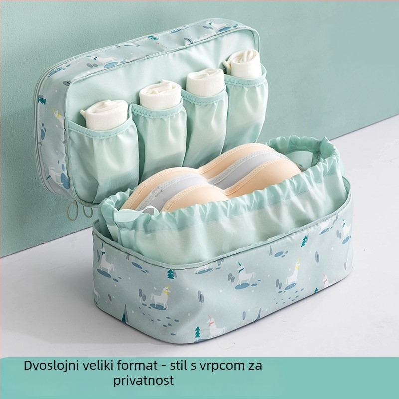 Putna torbica za pohranu donjeg rublja i odjeće za putovanja, poliester, višenamjenska, pogodna za donje rublje, higijenske uloške i grudnjake, lagani luksuzni stil