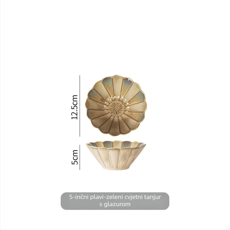 Porcelanska okrugla zdjela — japanskog stila glazirana keramika, za ramen i juhu, mikrovalna sigurnost, više uzoraka, lagani luksuz retro posuđe