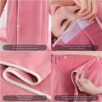 Set ručnika za kozmetički salon s turbansom, ručnikom za prsa i ručnikom za kupanje; mikrofibre 400 g; brzo sušenje; visoka upijanje; tisk logotipa dostupan; set od 3 ili 5 komada