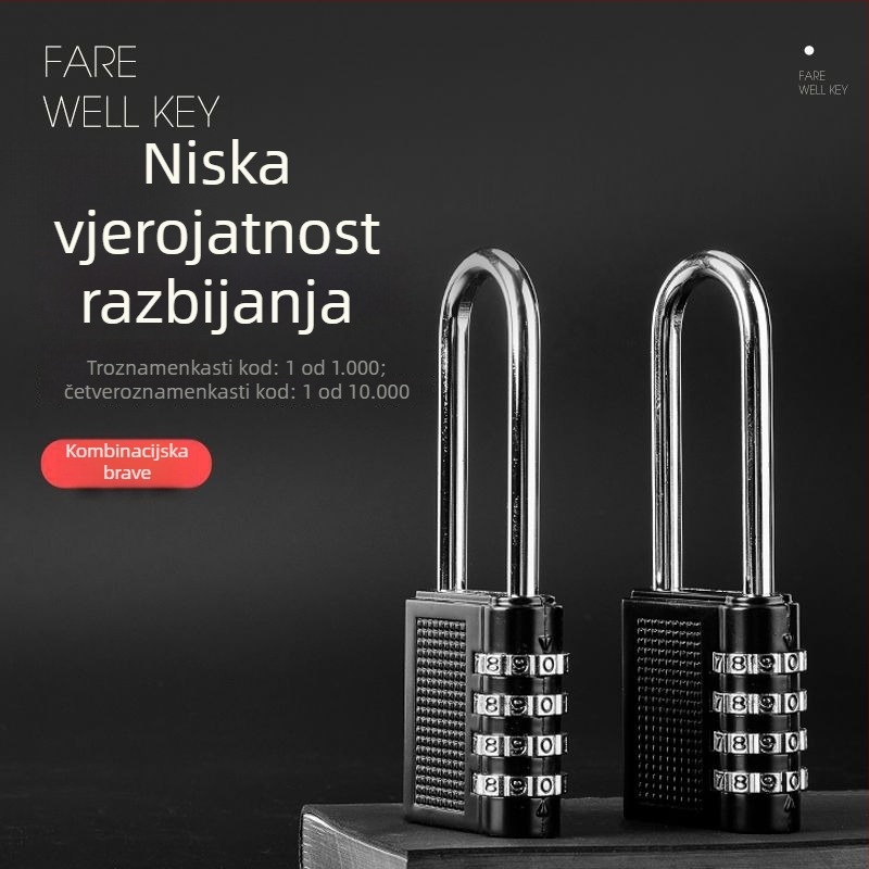 Vanjski otporan manganski čelični kombinacijski katanac za ormariće i vrata