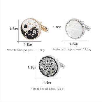 Muške manžetne kopče s dizajnom srca i gradientnim abalone školjkama, legura, završna obrada kapljicama ulja, prilagodljivo (Materijal: Legura; Stil: Muški; Dizajn: Srce; Završna obrada: Kapljice ulja; Prilagodljivost: Da)