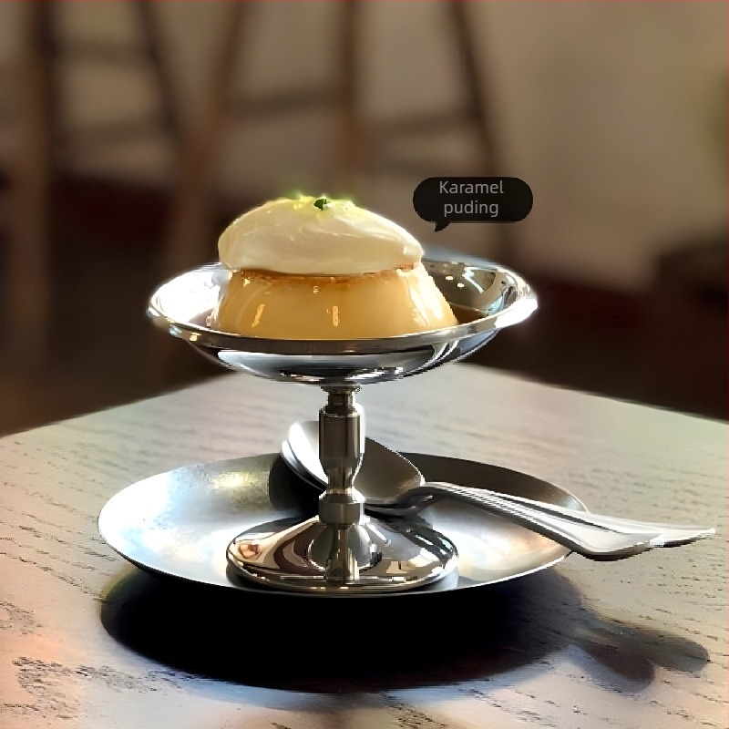 Metalna čašica za desert — japanski stil, jednostavan dizajn, vrhunska kvaliteta