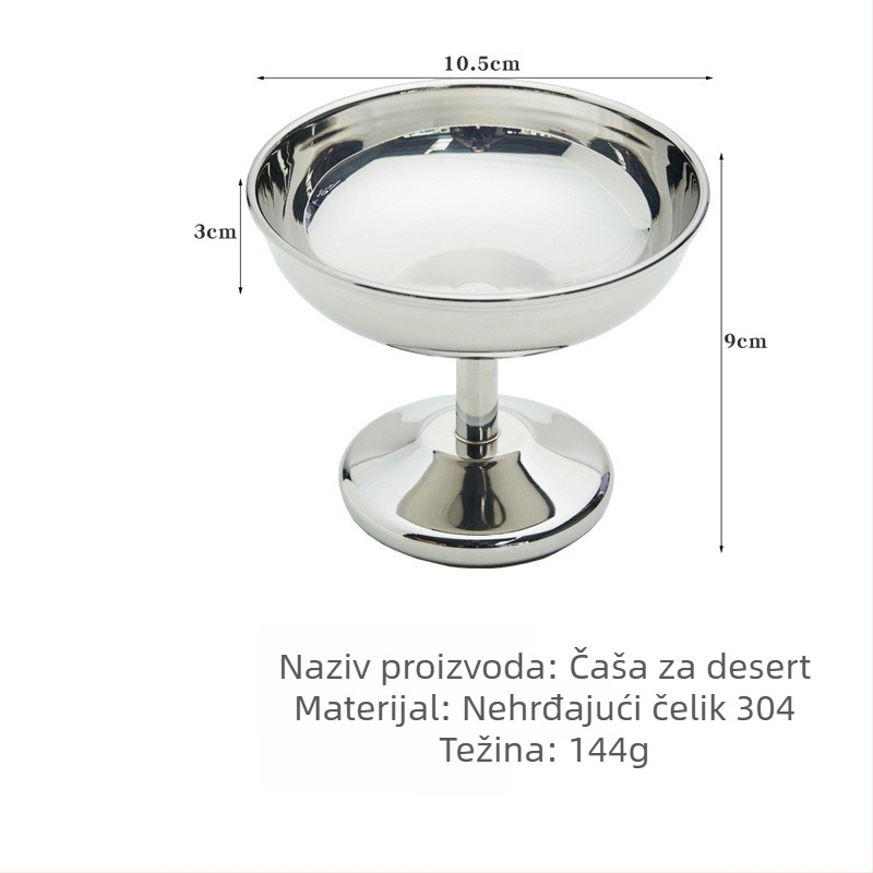 Metalna čašica za desert — japanski stil, jednostavan dizajn, vrhunska kvaliteta