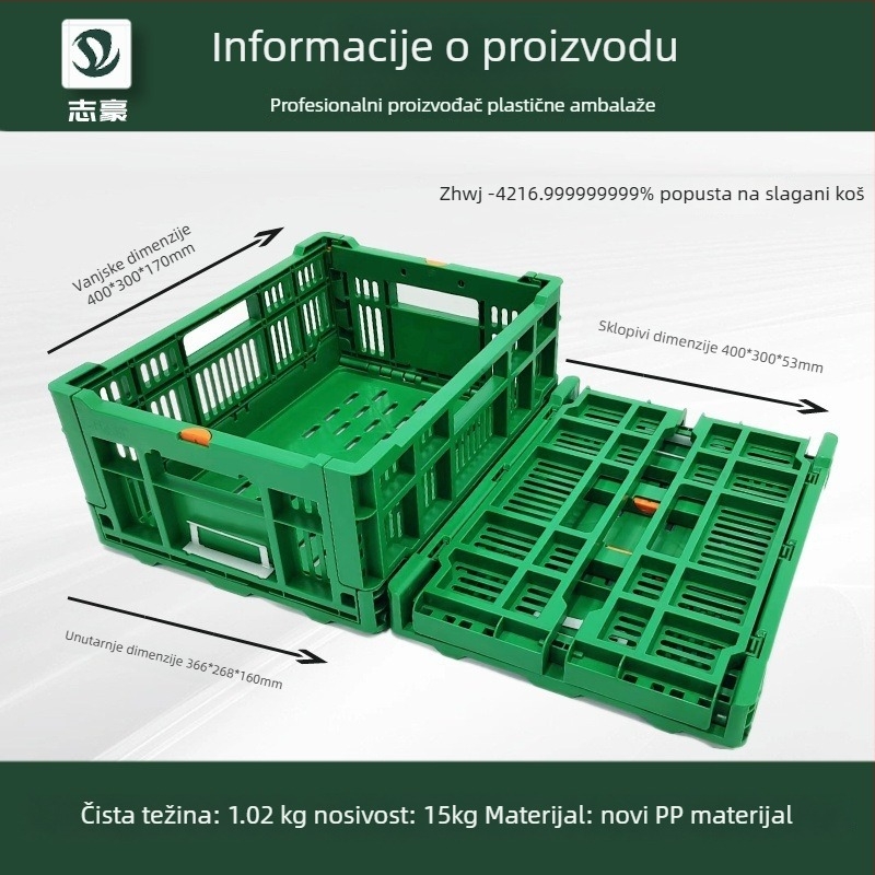 Plastični sklopivi koš za voće i povrće – materijal: plastika; model: koš za pohranu voća; primjena: voće, povrće, ostalo; kategorija: koš za voće i povrće; stil: moderni minimalistički