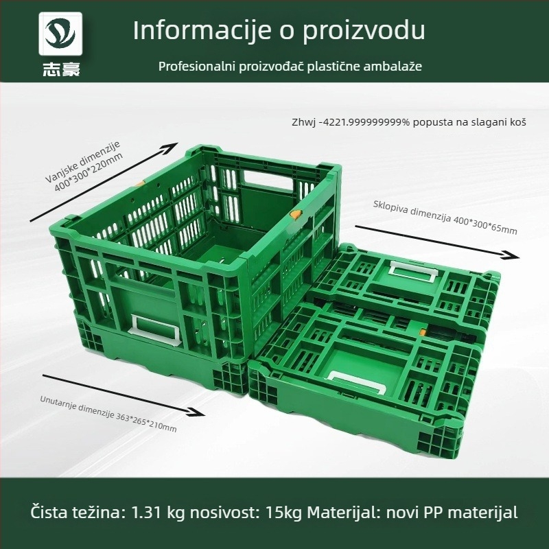Plastični sklopivi koš za voće i povrće – materijal: plastika; model: koš za pohranu voća; primjena: voće, povrće, ostalo; kategorija: koš za voće i povrće; stil: moderni minimalistički