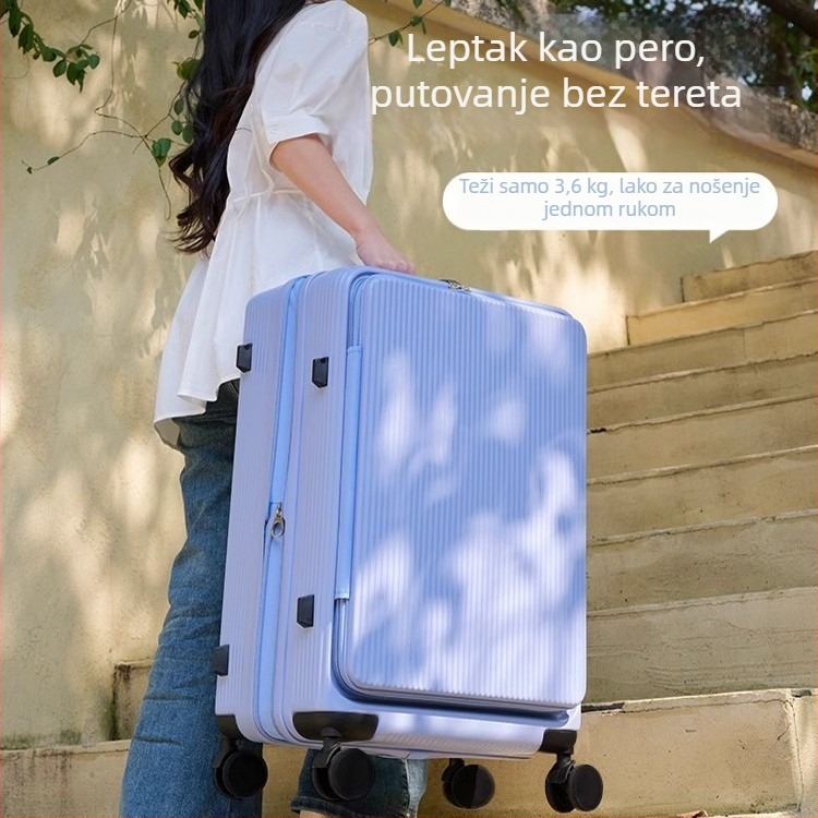 Putnički kofer sa bočnim otvaranjem i proširenjem, ABS+PC materijal, vodootporan, suho-mokro odjeljenje, TSA kombinirani brava