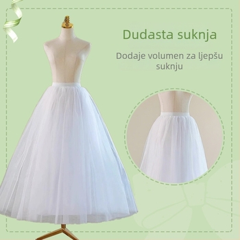 Vjenčana haljina s bezkostnom potporom, Lolita stil za ples, mekani til s mrežastom podom, za odrasle, jesen 2025