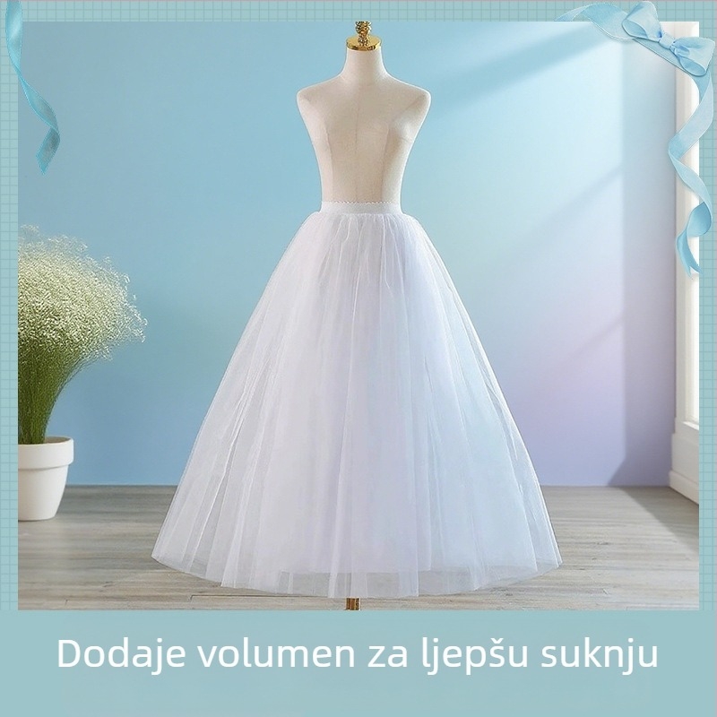 Vjenčana haljina s bezkostnom potporom, Lolita stil za ples, mekani til s mrežastom podom, za odrasle, jesen 2025
