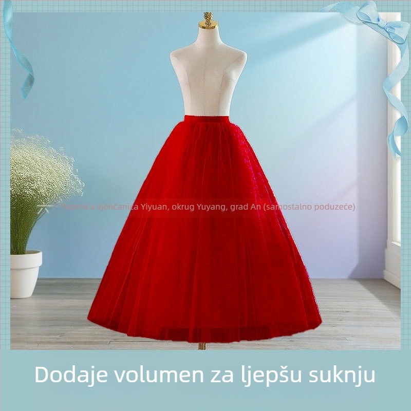 Vjenčana haljina s bezkostnom potporom, Lolita stil za ples, mekani til s mrežastom podom, za odrasle, jesen 2025