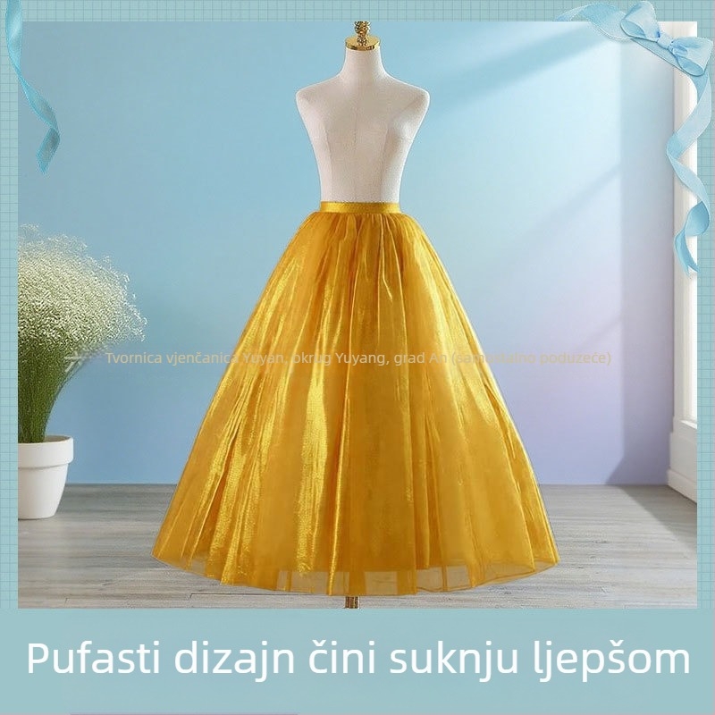 Vjenčana haljina s bezkostnom potporom, Lolita stil za ples, mekani til s mrežastom podom, za odrasle, jesen 2025