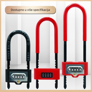 Digitalna brava s U-oblikom za staklena vrata | Materijal: legirani čelik; Model: Password U-Shaped Lock; Vrsta: Digitalno; Debljina šipke brave: 13; Razmak šipki brave: 8