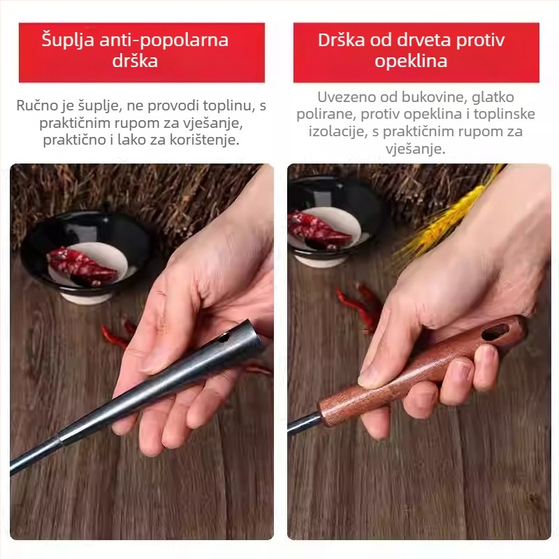 Set žlice i špatule, nehrđajući čelik, drvena drška, protuklizno, otporno na toplinu, mogućnost tiskanja logotipa