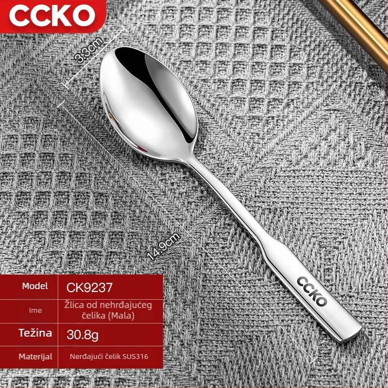 Set žlica od nehrđajućeg čelika 316 – zapadnog stila, okrugle žlice, polirano završno, prve klase kvalitete