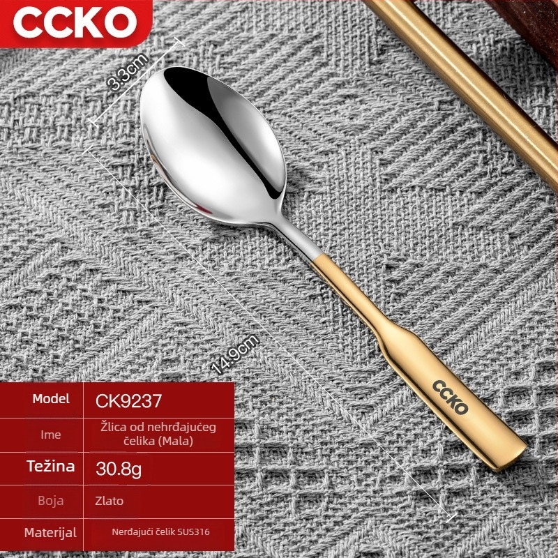 Set žlica od nehrđajućeg čelika 316 – zapadnog stila, okrugle žlice, polirano završno, prve klase kvalitete