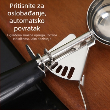 Žlica za sladoled za oblikovanje kuglica, nehrđajući čelik, ogledno poliranje, moderni minimalistički stil