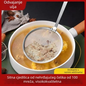 Kuhinjska špatula s ultratankim 100-mrežnim filtrom za pjenu i sojino mlijeko, ručica od nehrđajućeg čelika 304, šifra Flat 10+12+14+16