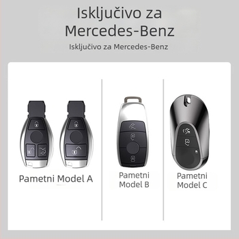Kućište ključa od cinkovog legura za Mercedes-Benz E-klasa, C-klasa, GLC, GLA – jednostavan stil, bez prilagođavanja
