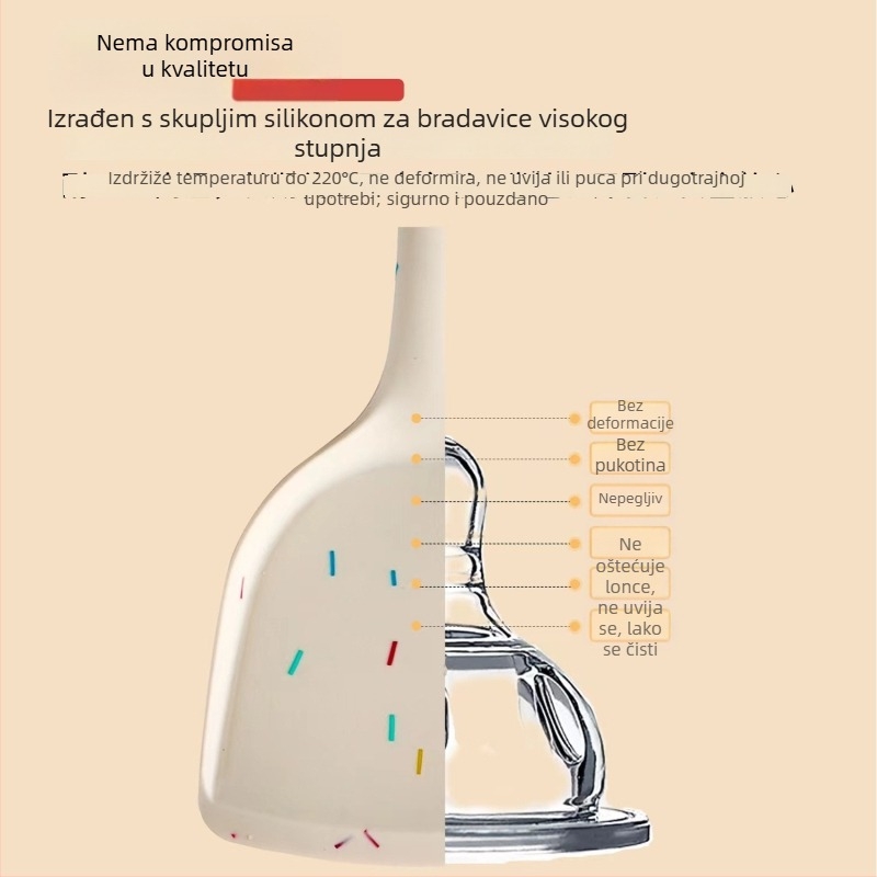 Set silikonskih spatula i žlica – neprijanjiva, otporna na visoke temperature, protuklizna, protiv opeklina, držak od silikona