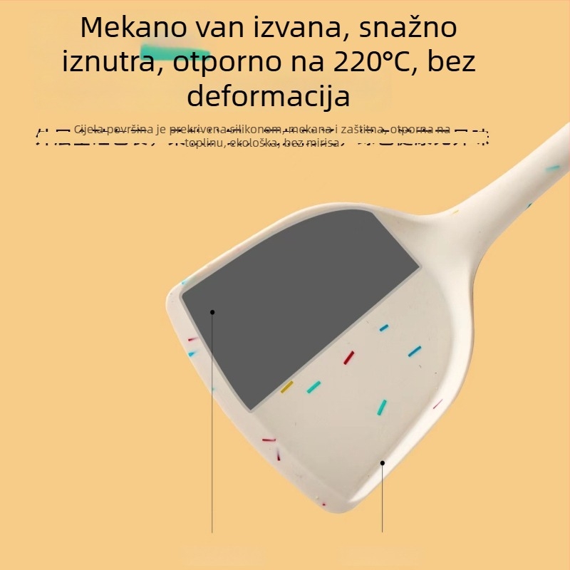 Set silikonskih spatula i žlica – neprijanjiva, otporna na visoke temperature, protuklizna, protiv opeklina, držak od silikona