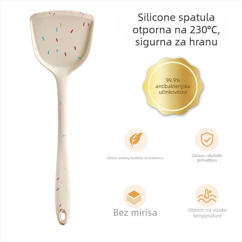 Set silikonskih spatula i žlica – neprijanjiva, otporna na visoke temperature, protuklizna, protiv opeklina, držak od silikona
