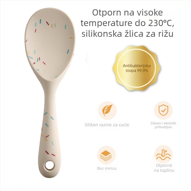 Set silikonskih spatula i žlica – neprijanjiva, otporna na visoke temperature, protuklizna, protiv opeklina, držak od silikona