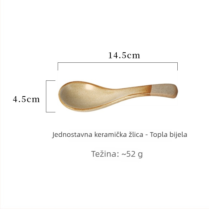Keramičke žlice za rižu, juhu i večeru — minimalistički japanski stil posuđa, jednodobojni dizajn, Gabby Ceramics, mogućnost prilagodbe