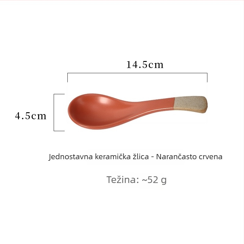 Keramičke žlice za rižu, juhu i večeru — minimalistički japanski stil posuđa, jednodobojni dizajn, Gabby Ceramics, mogućnost prilagodbe