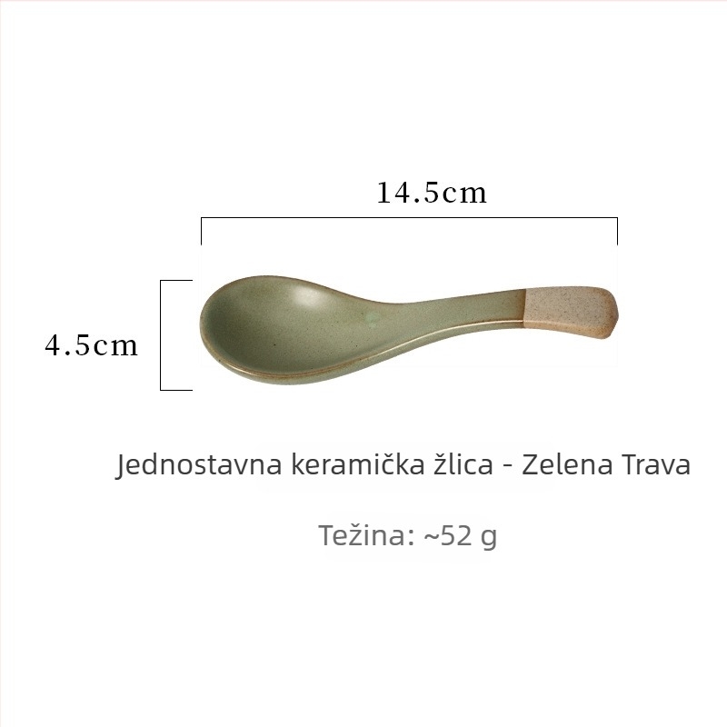Keramičke žlice za rižu, juhu i večeru — minimalistički japanski stil posuđa, jednodobojni dizajn, Gabby Ceramics, mogućnost prilagodbe