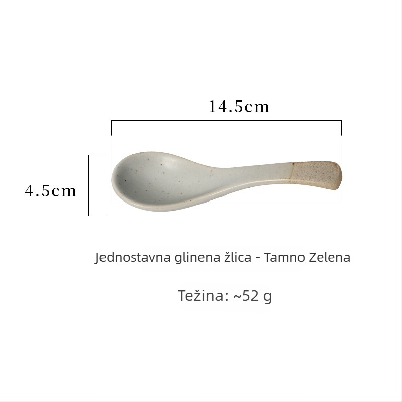 Keramičke žlice za rižu, juhu i večeru — minimalistički japanski stil posuđa, jednodobojni dizajn, Gabby Ceramics, mogućnost prilagodbe