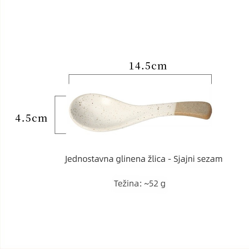 Keramičke žlice za rižu, juhu i večeru — minimalistički japanski stil posuđa, jednodobojni dizajn, Gabby Ceramics, mogućnost prilagodbe