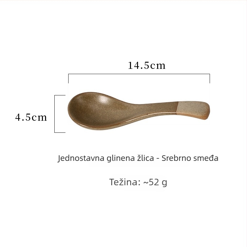 Keramičke žlice za rižu, juhu i večeru — minimalistički japanski stil posuđa, jednodobojni dizajn, Gabby Ceramics, mogućnost prilagodbe
