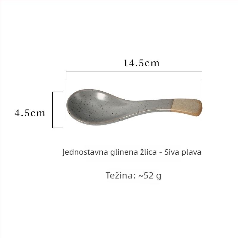 Keramičke žlice za rižu, juhu i večeru — minimalistički japanski stil posuđa, jednodobojni dizajn, Gabby Ceramics, mogućnost prilagodbe