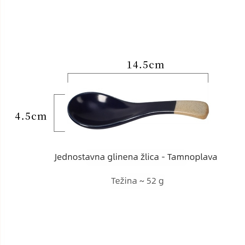 Keramičke žlice za rižu, juhu i večeru — minimalistički japanski stil posuđa, jednodobojni dizajn, Gabby Ceramics, mogućnost prilagodbe