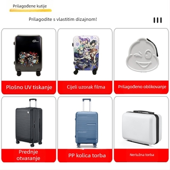 Tvrdi ABS kofer set od pet dijelova s odvojivim kotačima, kofer ispod sjedala zrakoplova, teleskopska ručka, zaključavanje, prilagodljiv