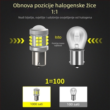 LED automobilska žarulja 1156-33SMD-3030 konveksni čip s lećom za signalizaciju, vožnju unatrag i kočenje, 10-30V, 6.85W, 872 lm