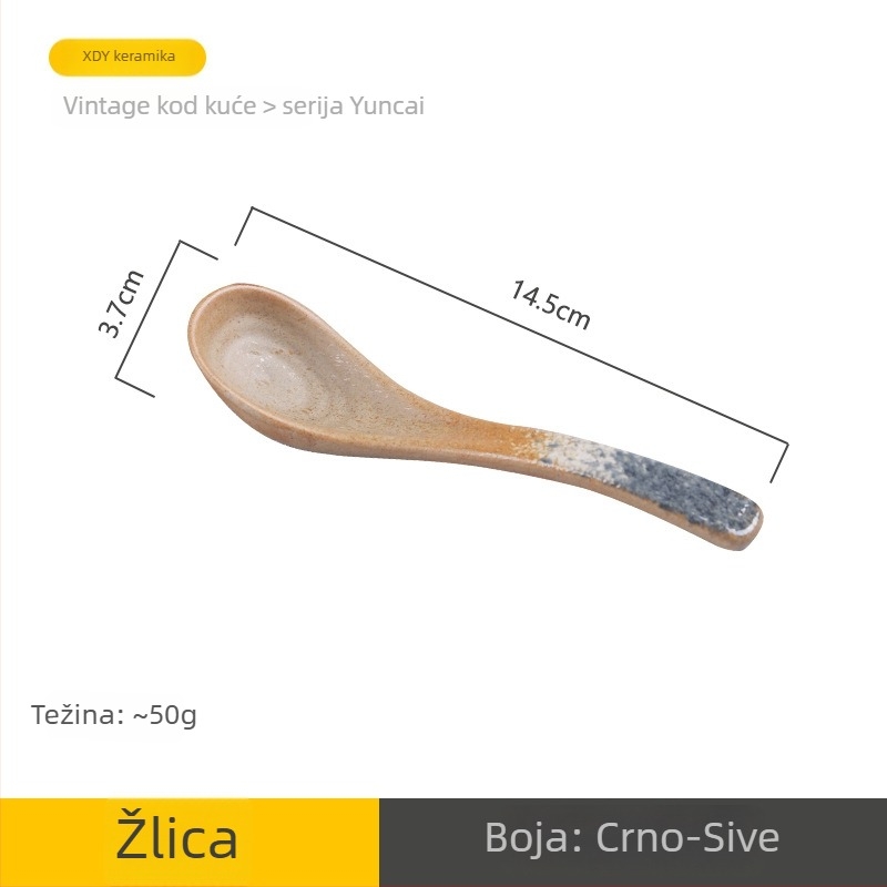 Keramička žličica za juhu, retro stil, Li Shen, više uzoraka
