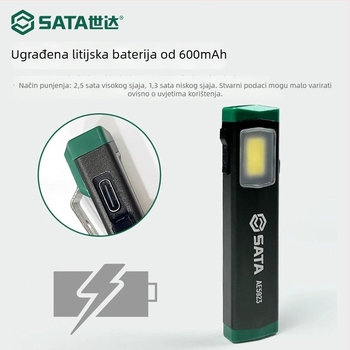 Vanjska čelna svjetiljka, mini punjiva, magnetska LED, 80–240 lm, ABS kućište, 40 g, EU CE certificirana