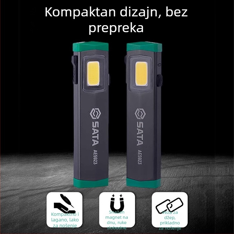 Vanjska čelna svjetiljka, mini punjiva, magnetska LED, 80–240 lm, ABS kućište, 40 g, EU CE certificirana