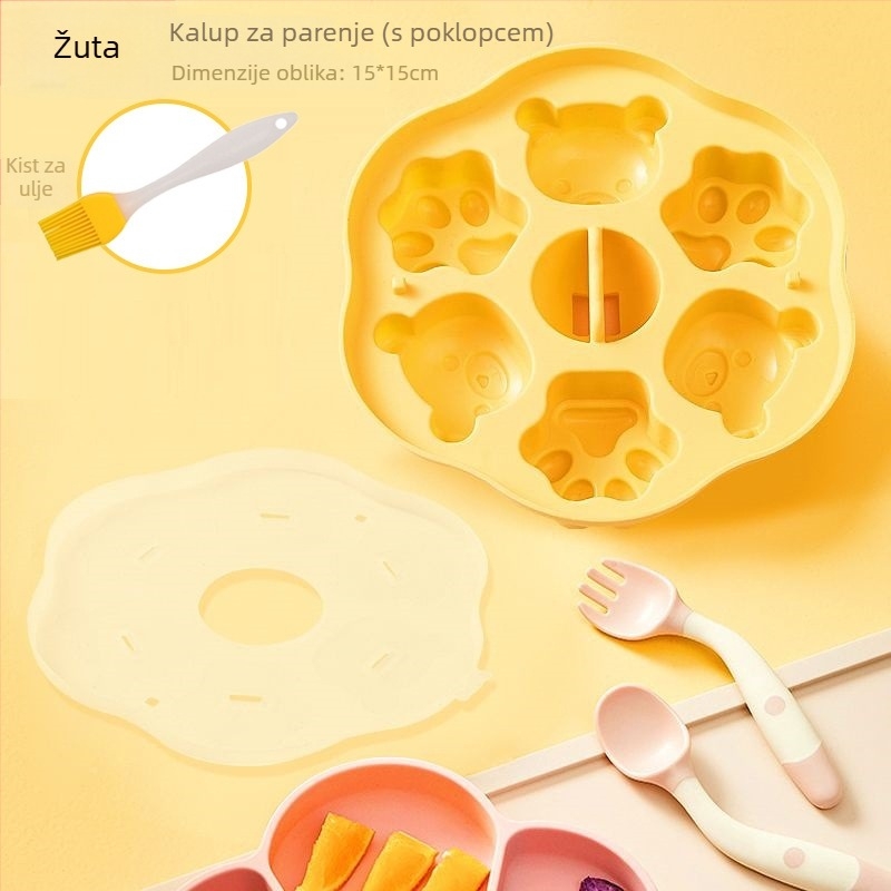 Silikonska kalupa za kolače, pravilni mnogouglasti oblik, uzorak životinjskog Jacquarda, za parene kolače i dječju hranu