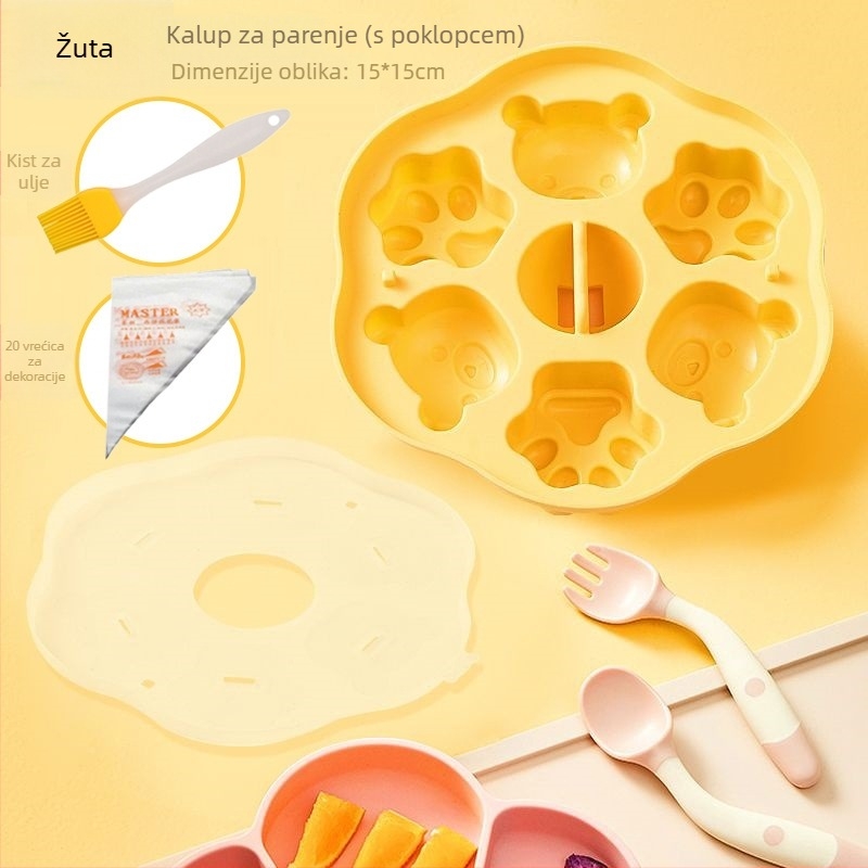 Silikonska kalupa za kolače, pravilni mnogouglasti oblik, uzorak životinjskog Jacquarda, za parene kolače i dječju hranu