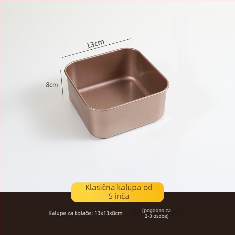 Gu yi non-stick kvadratna kalupa za tortu s visokim i dubokim dizajnom, kompatibilno s vodnim kupeljom
