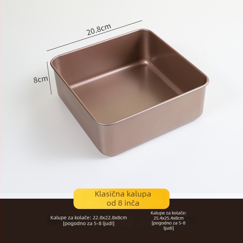 Gu yi non-stick kvadratna kalupa za tortu s visokim i dubokim dizajnom, kompatibilno s vodnim kupeljom