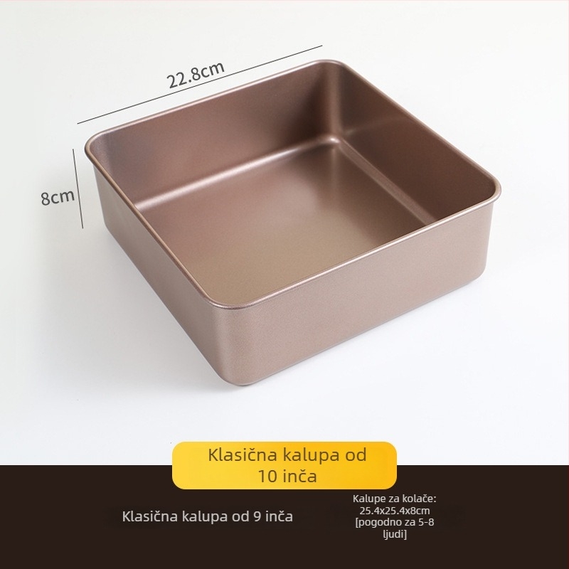 Gu yi non-stick kvadratna kalupa za tortu s visokim i dubokim dizajnom, kompatibilno s vodnim kupeljom