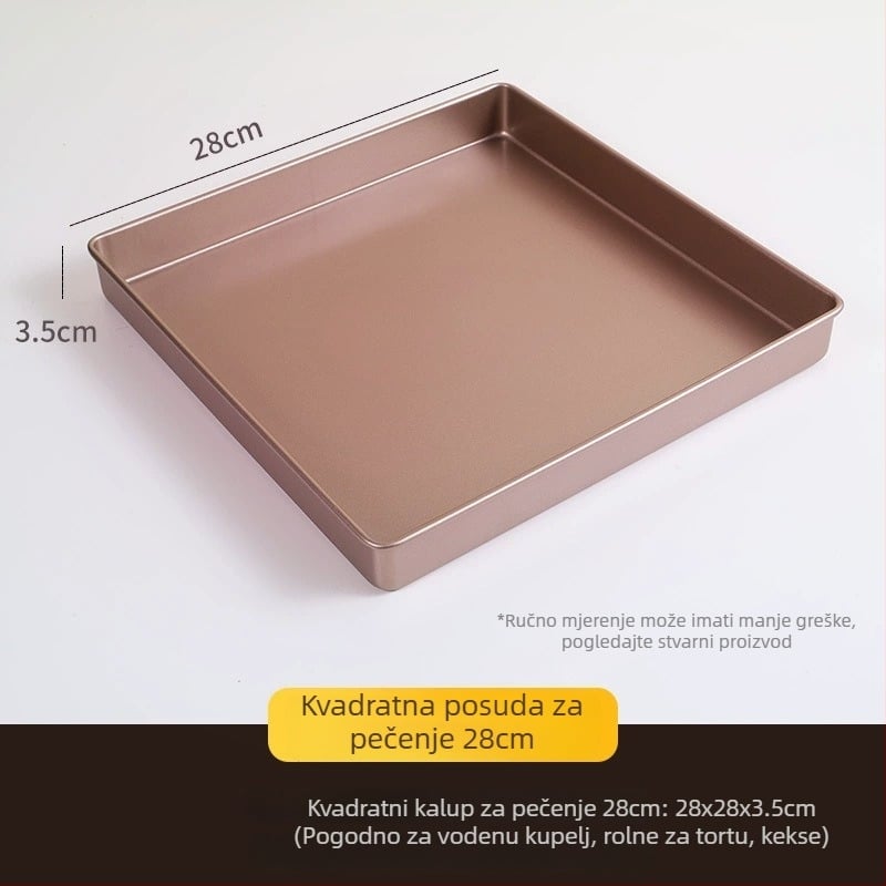 Gu yi non-stick kvadratna kalupa za tortu s visokim i dubokim dizajnom, kompatibilno s vodnim kupeljom