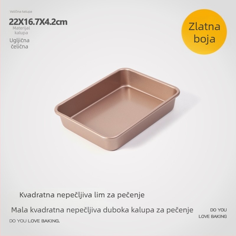 Gu yi non-stick kvadratna kalupa za tortu s visokim i dubokim dizajnom, kompatibilno s vodnim kupeljom
