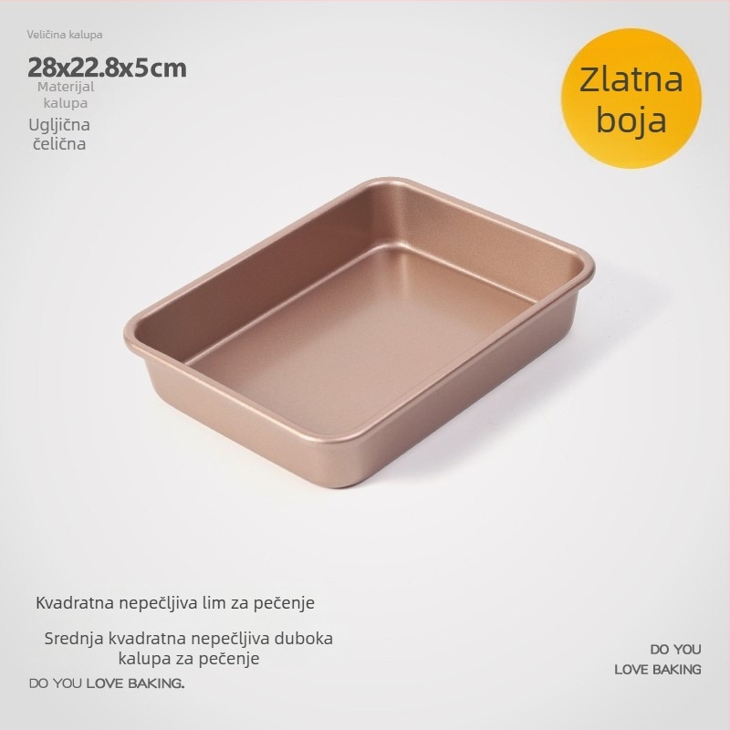 Gu yi non-stick kvadratna kalupa za tortu s visokim i dubokim dizajnom, kompatibilno s vodnim kupeljom