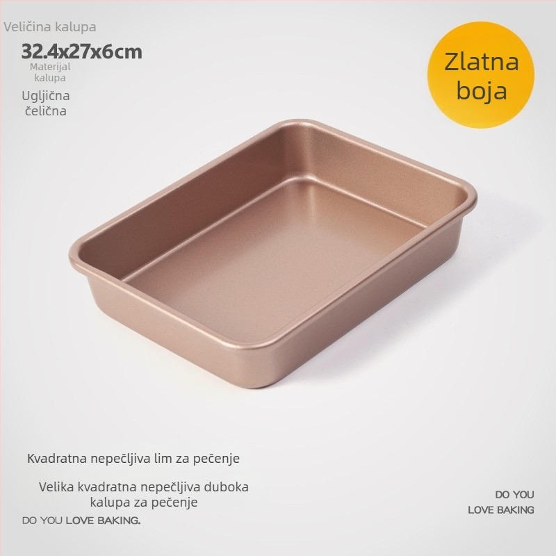 Gu yi non-stick kvadratna kalupa za tortu s visokim i dubokim dizajnom, kompatibilno s vodnim kupeljom