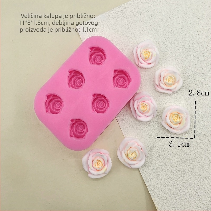 Mino Yo Bake silikonska forma za pečenje — nepravilni oblik ruže, silikon hrane klase, otporna na visoke temperature, za ukrašavanje torti; kalup za pečenje/kalup za kolače; mogućnost privatne marke