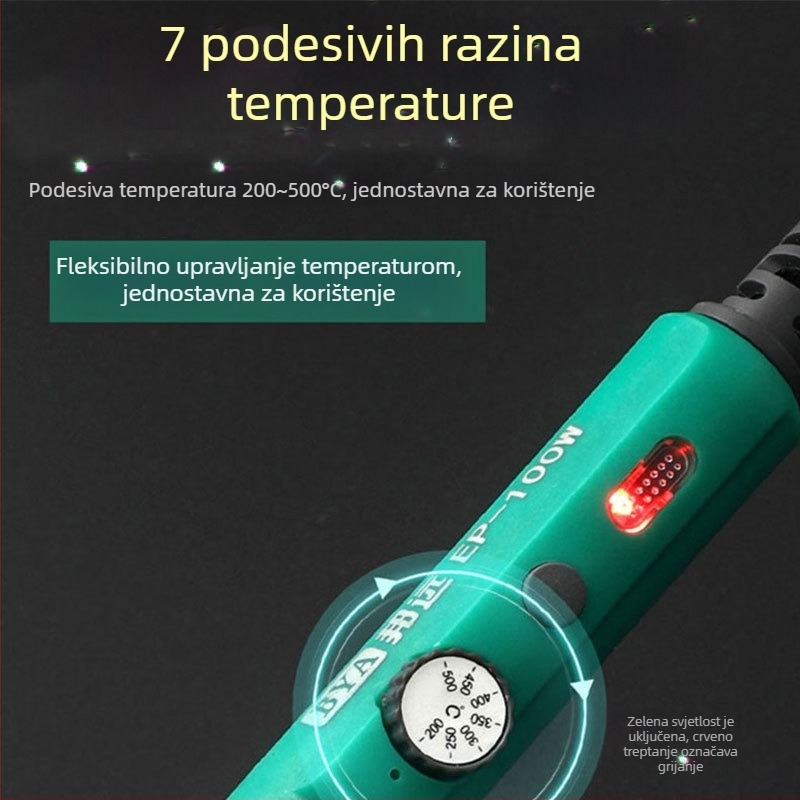 Lemilo za lemljenje s podesivom temperaturom, 200W, 220V, industrijskog kvaliteta, brzo zagrijavanje