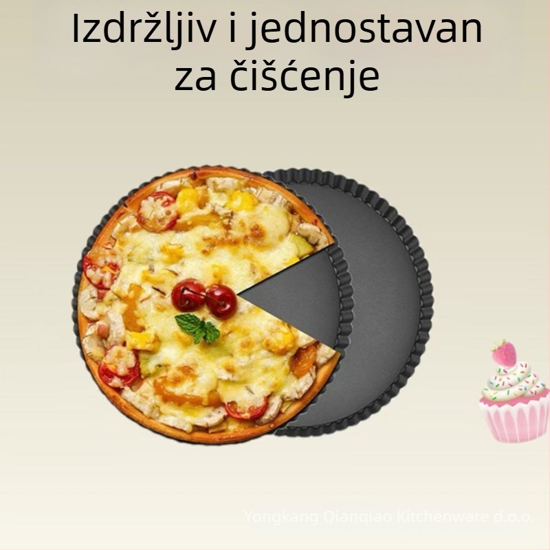 Kružni kalup za pečenje s pokretnim dnom i motivom hrizanteme — od karbonskog čelika, s nelepivim premazom
